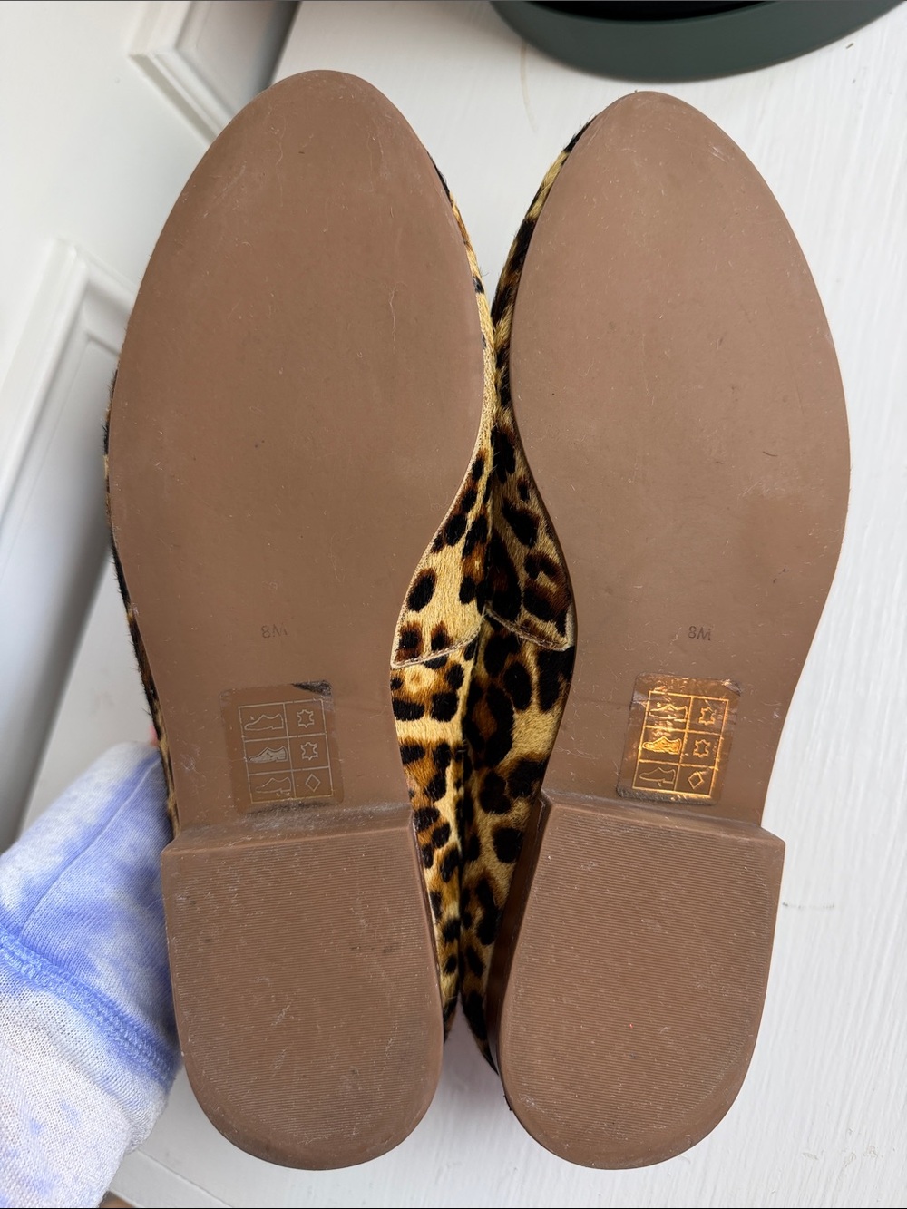 Jack Rogers Audrey Leopard Print Haircalf Loafer Flats Shoes Size 8 - Picture 9 of 9